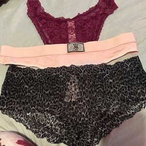 Lace and Leopard Print Intimates Set Victoria secret